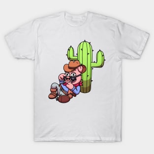 Wild West Pig With Cactus T-Shirt